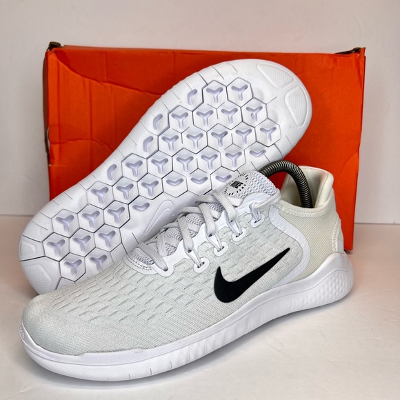 Nike Womens Free RN 2018 White/Black Running Shoes Sz 9 New with Box! 942837-100 - Picture 1 of 16